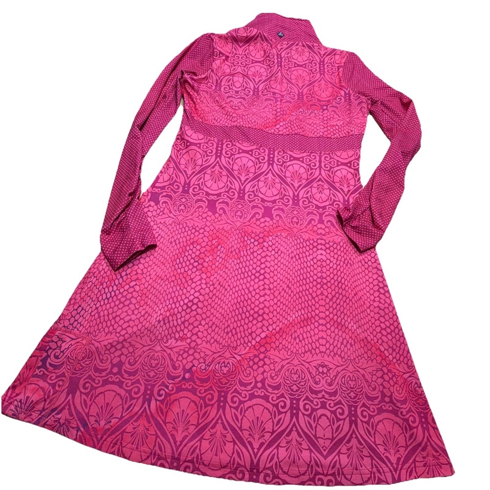 Prana Dress Zip Pullover Small Pink Long Sleeve Active‎ Wear Golfing Pickle Ball